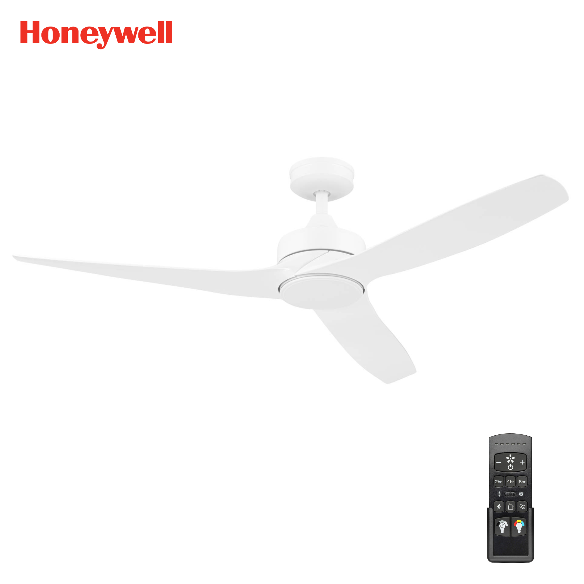 White Ceiling Fan & Remote – 52 Inch