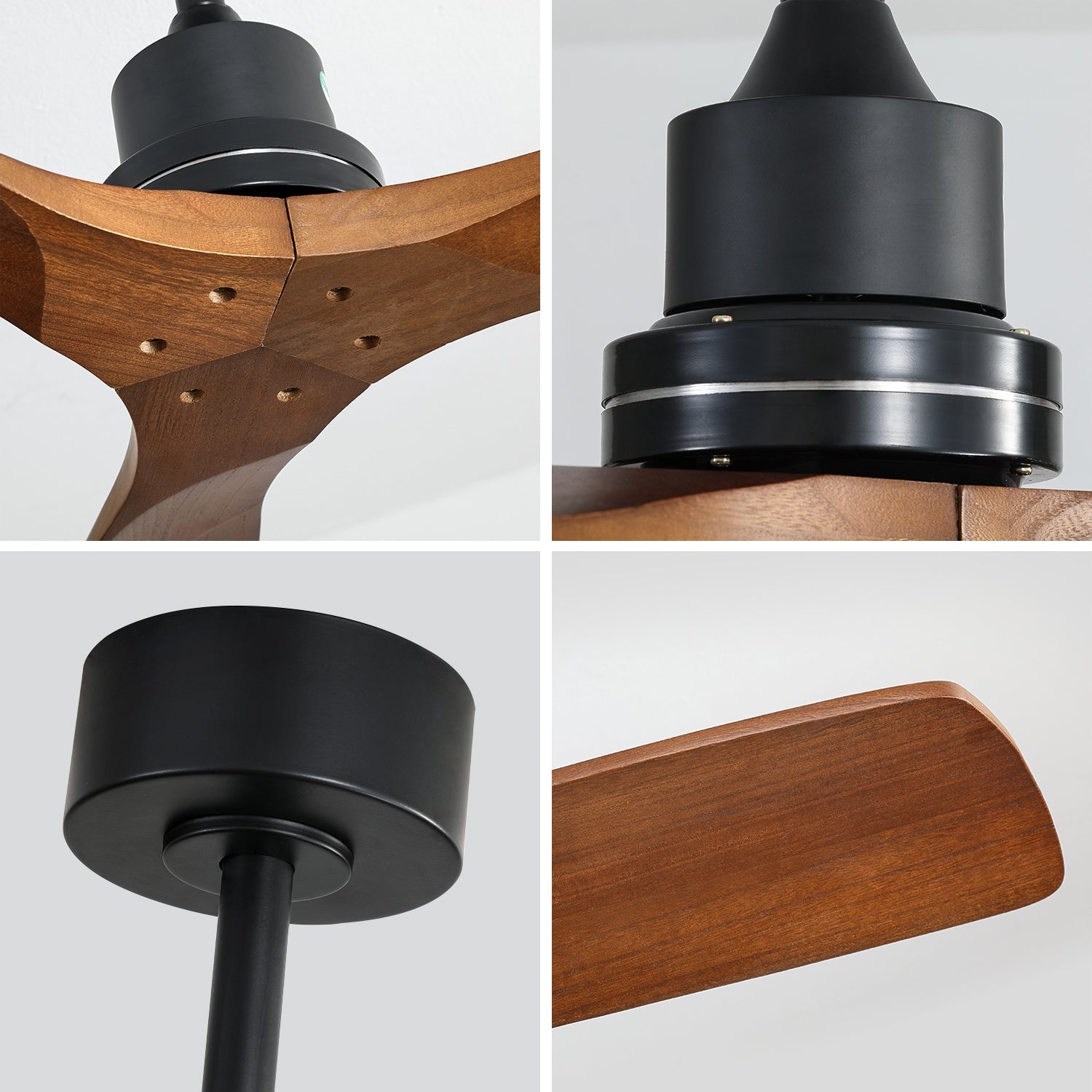 KempAura 52" Indoor & Outdoor Ceiling Fan — Natural Wood Finish