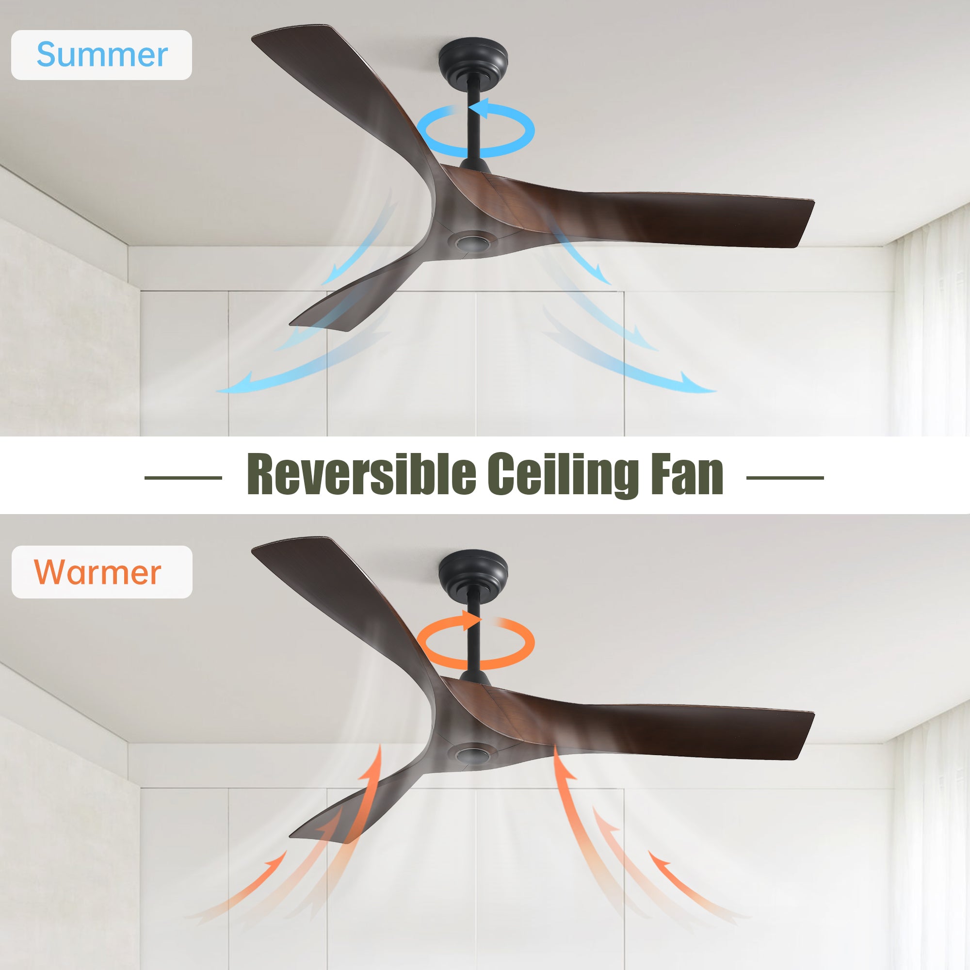 KempVista 52" Indoor & Outdoor Ceiling Fan in Matte Black — No Light