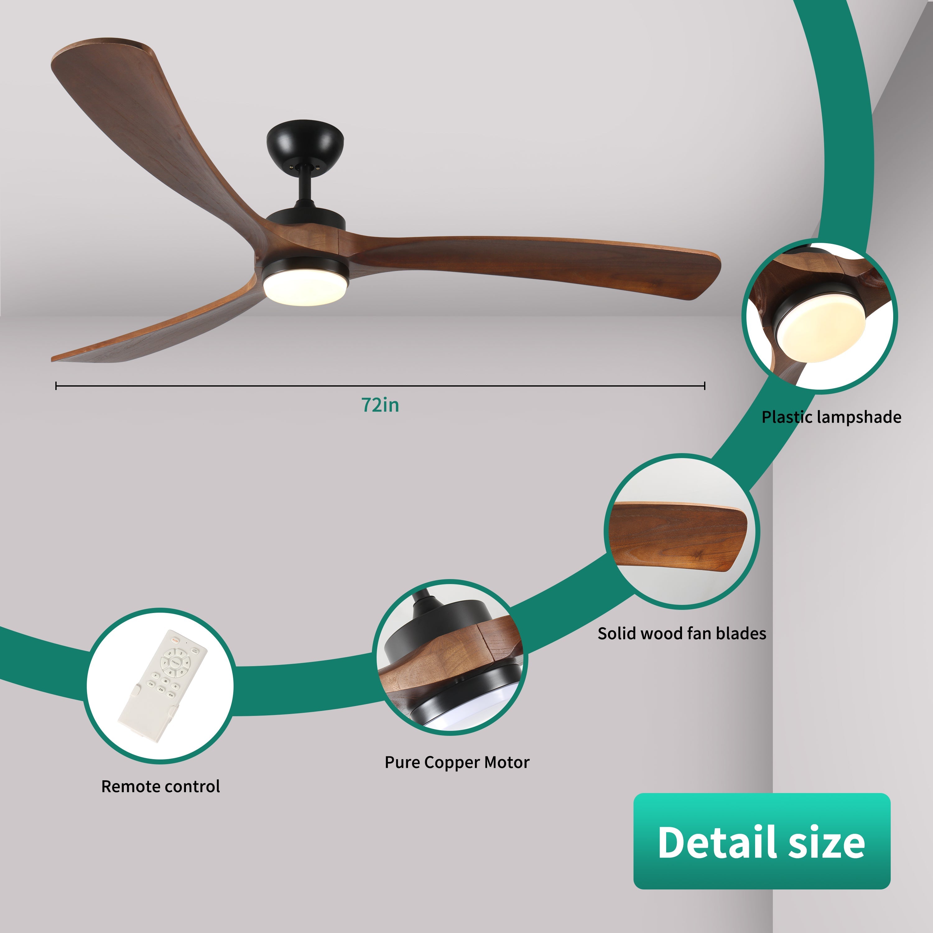 TriBlades | 72" | Natural Wood