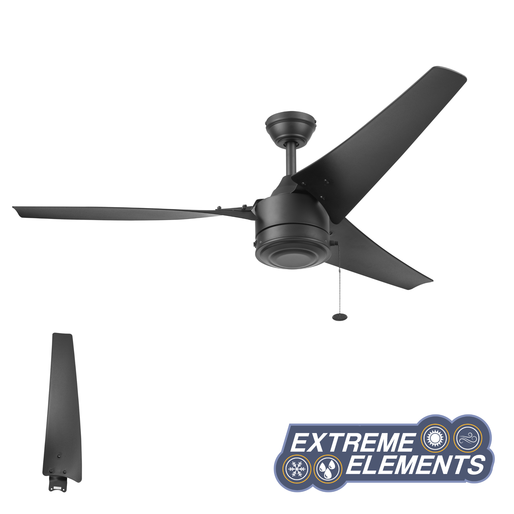 Matte Black Indoor/Outdoor Ceiling Fan – 56 Inch