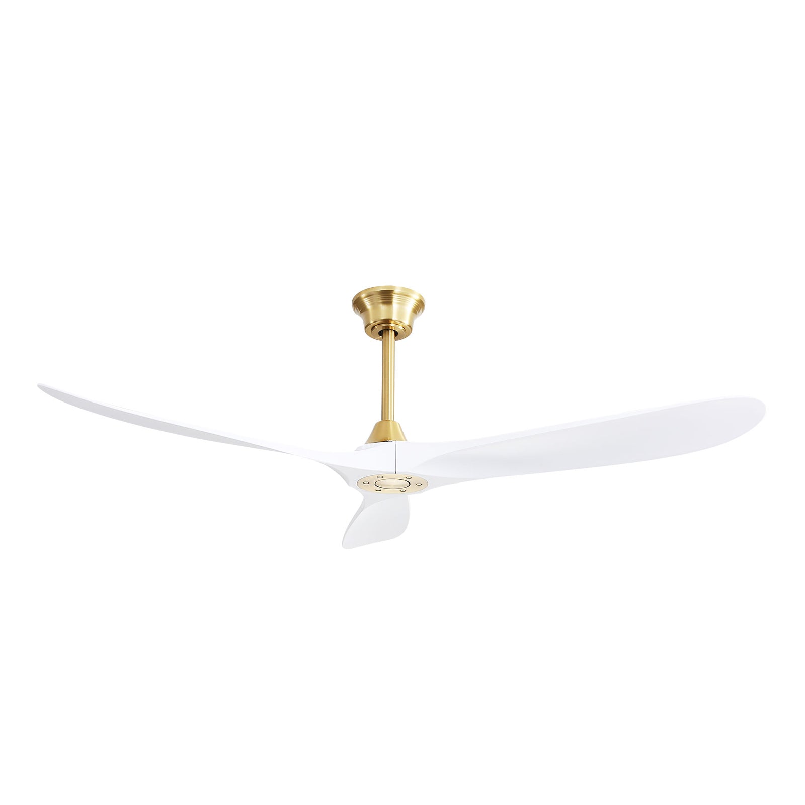 VistaWood 60" Indoor & Outdoor Ceiling Fan — White Blades, Gold Finish