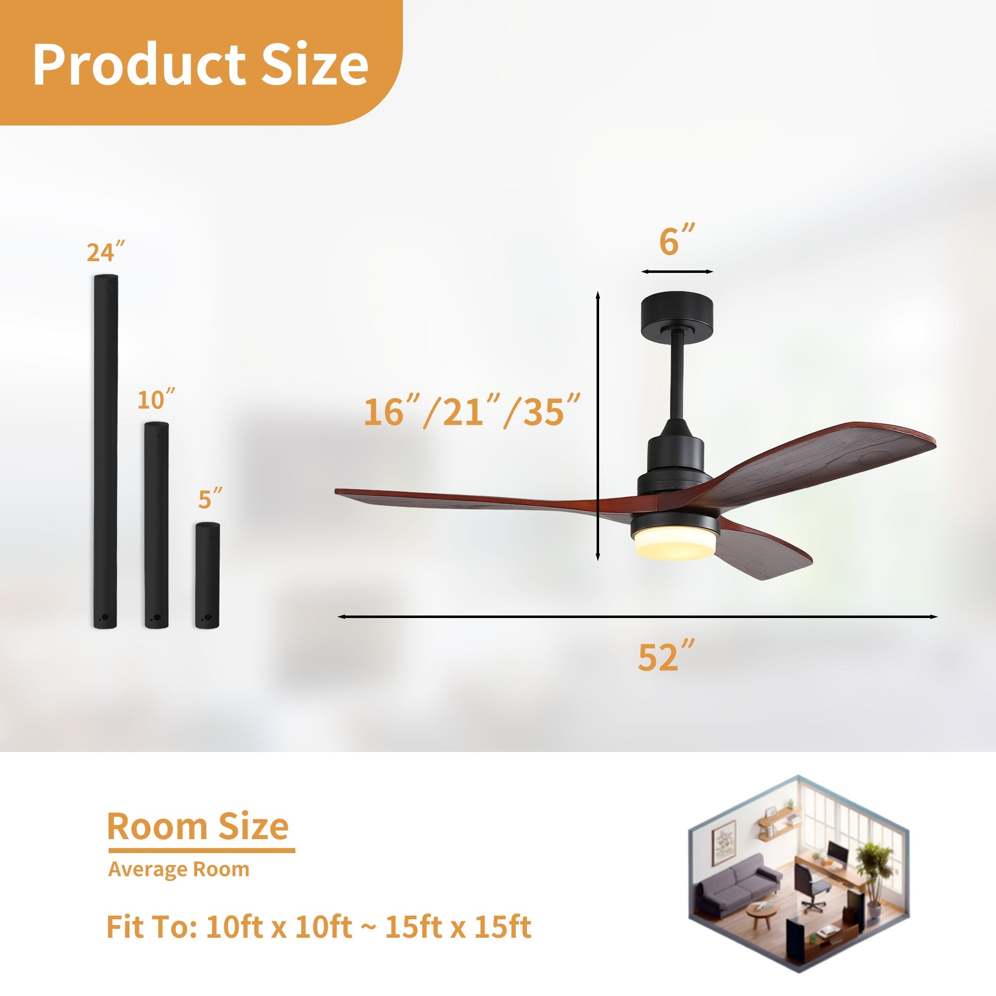 LumaHome | 52" | Black Walnut