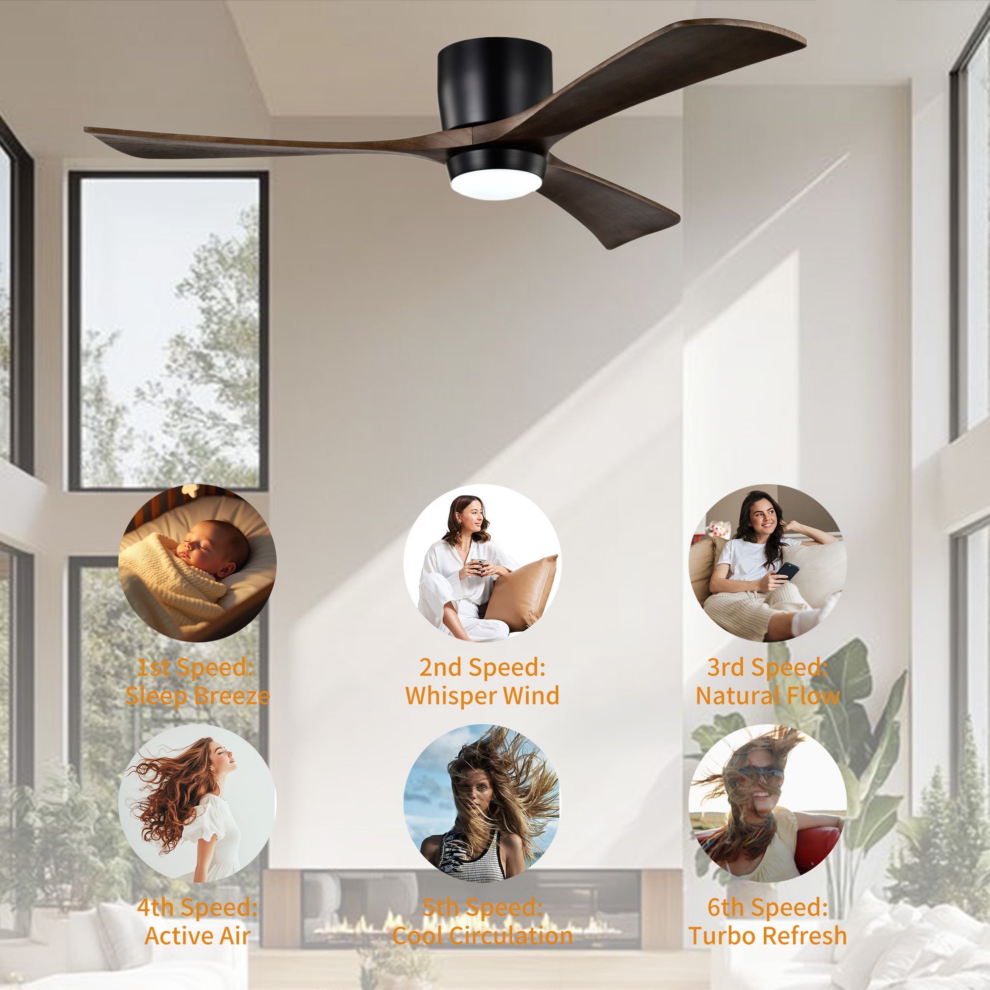 SerenityVista | 52" | Natural Wood