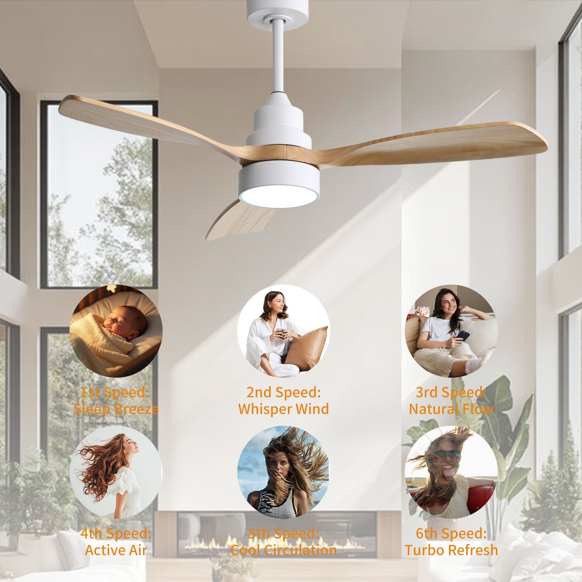 CozyAir Smart | 52" | White Oak