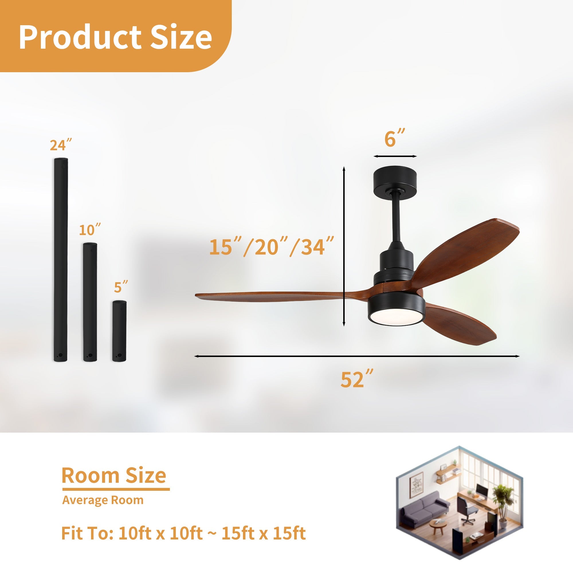 CozyAir | 52" | Black Walnut