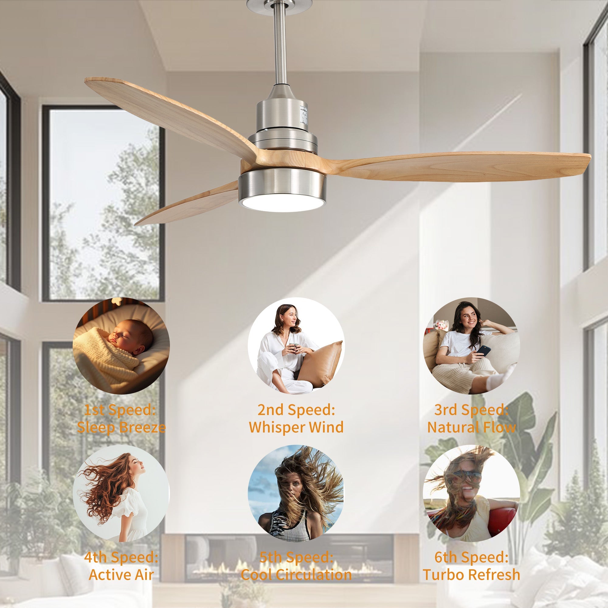 CozyAir | 52" | Brushed Nickel Oak
