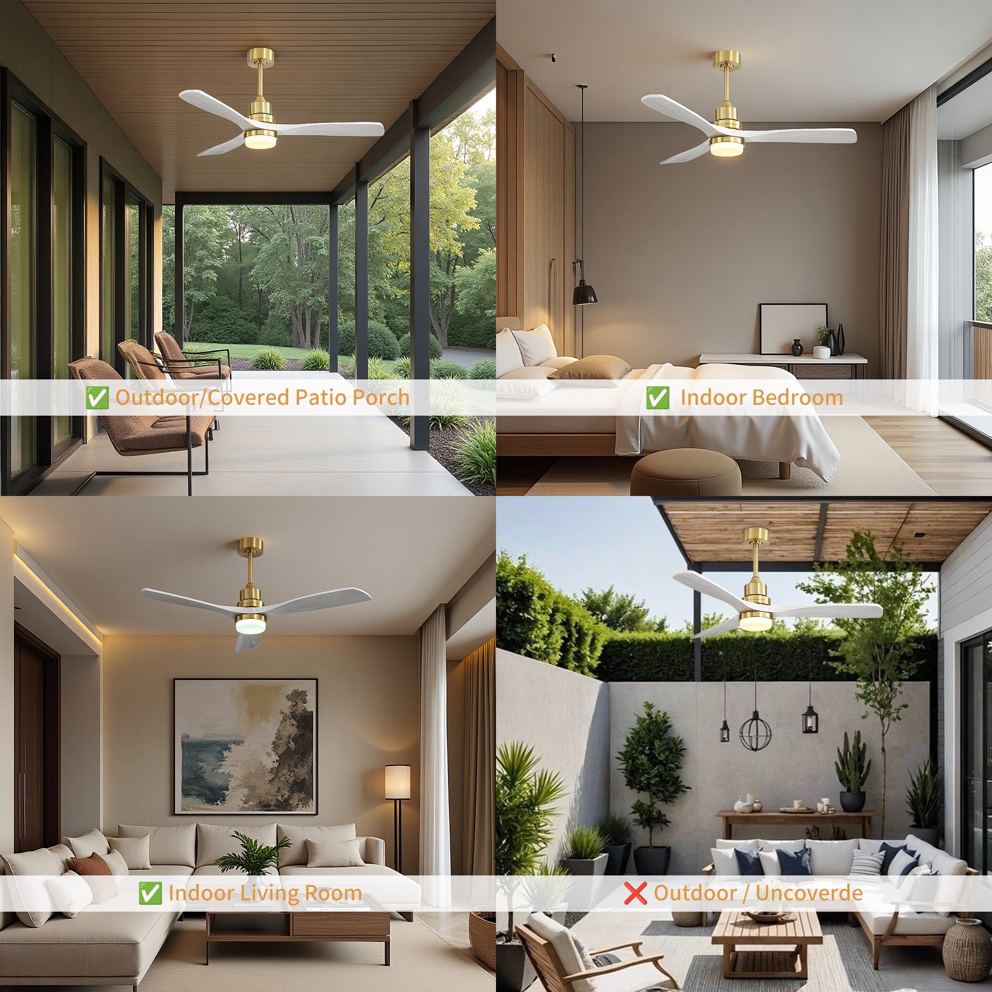 LumaHome | 52" | Gold White Oak