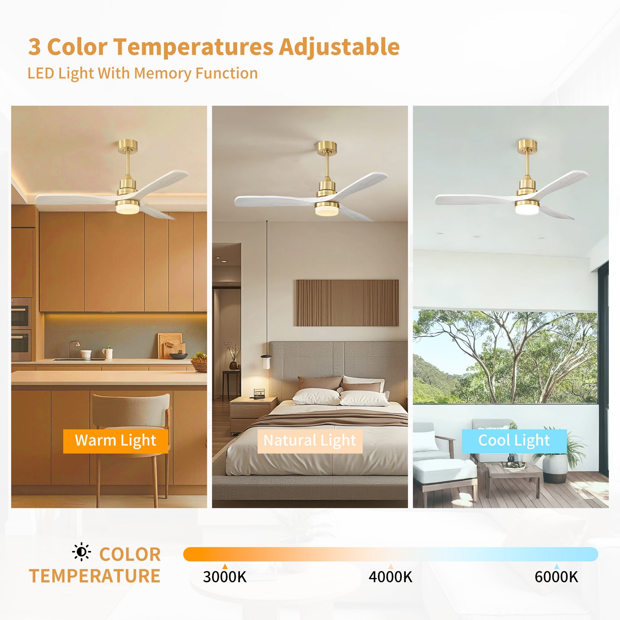 LumaHome | 52" | Gold White Oak