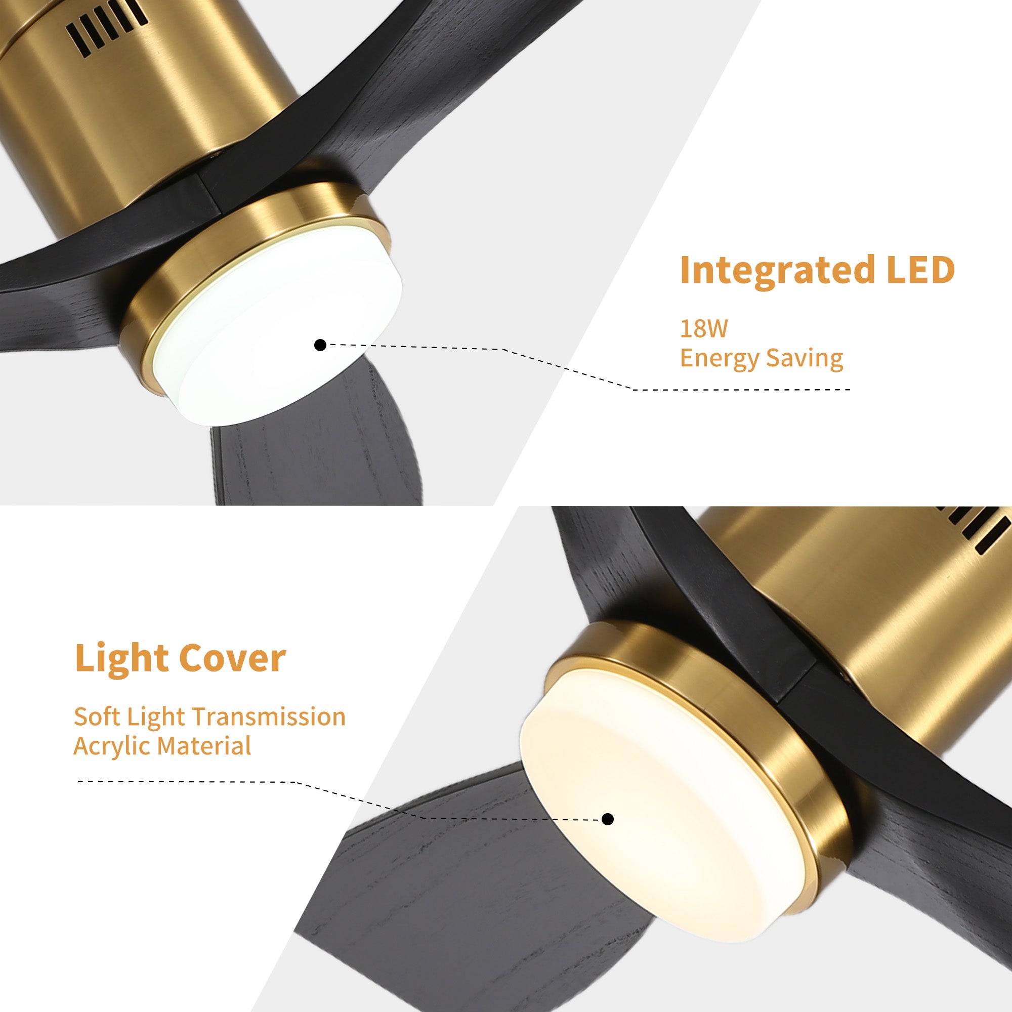 SerenityShine | 52" | Gold Wood
