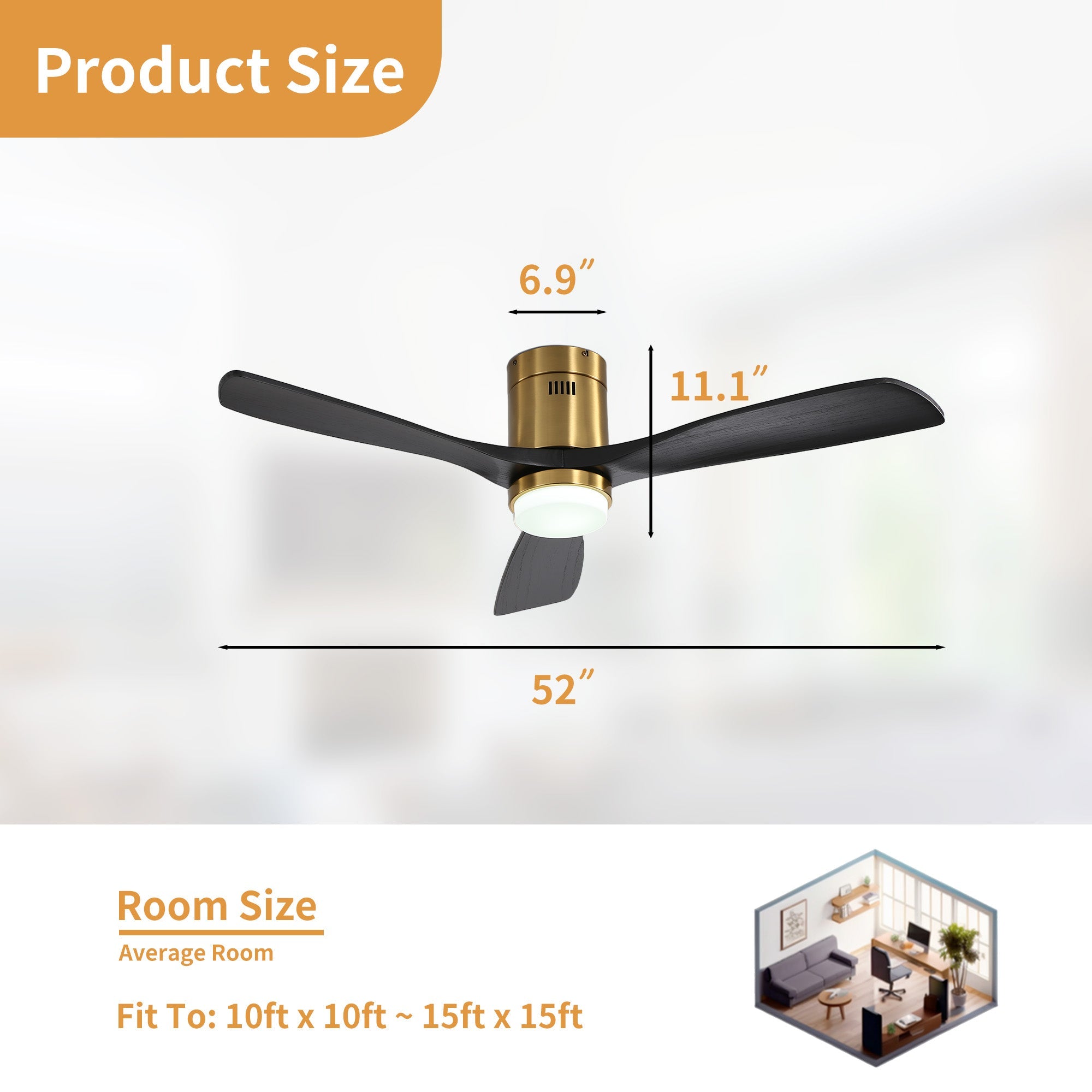 SerenityShine | 52" | Gold Wood