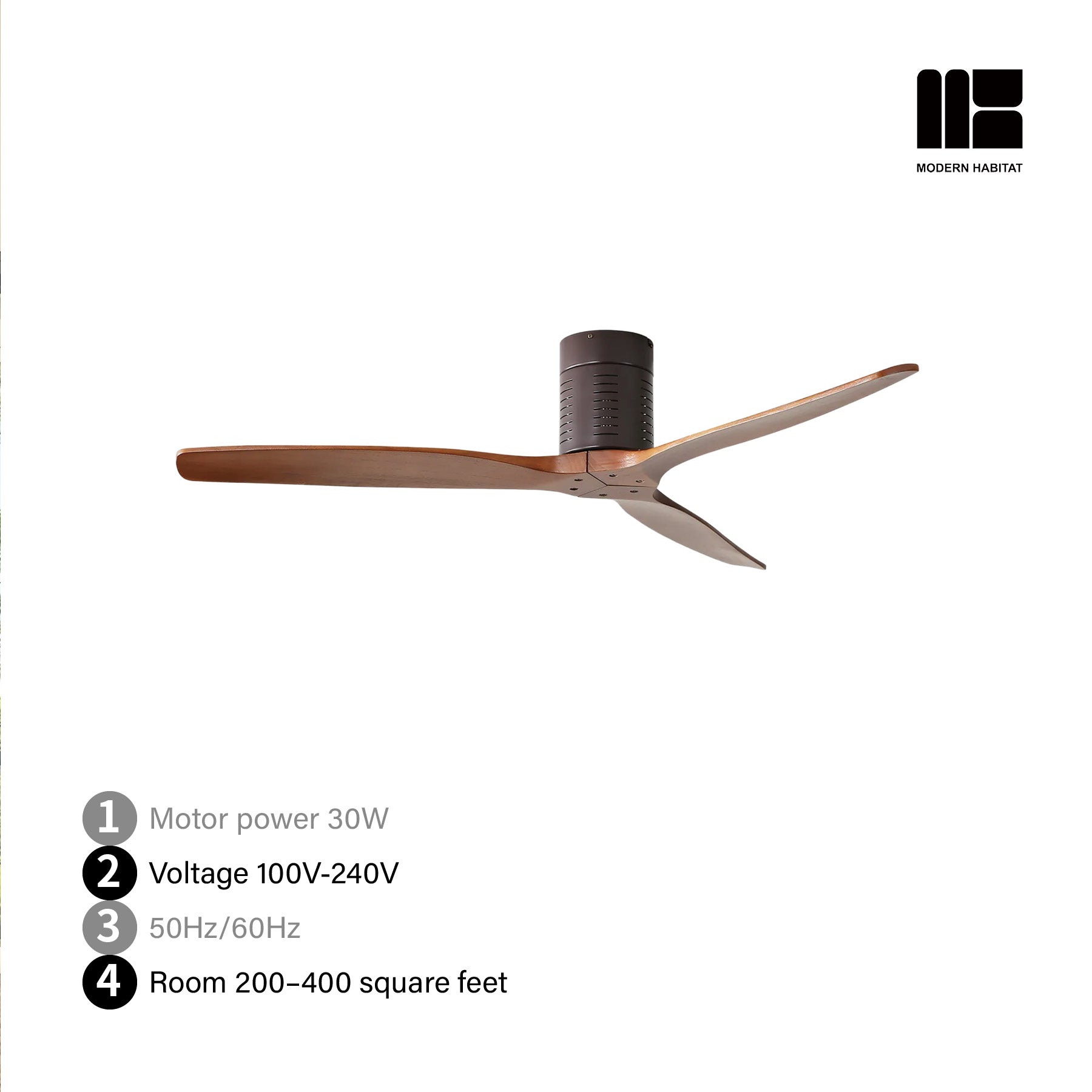 TurboFlow 52" Indoor Ceiling Fan in Walnut Brown — No Light