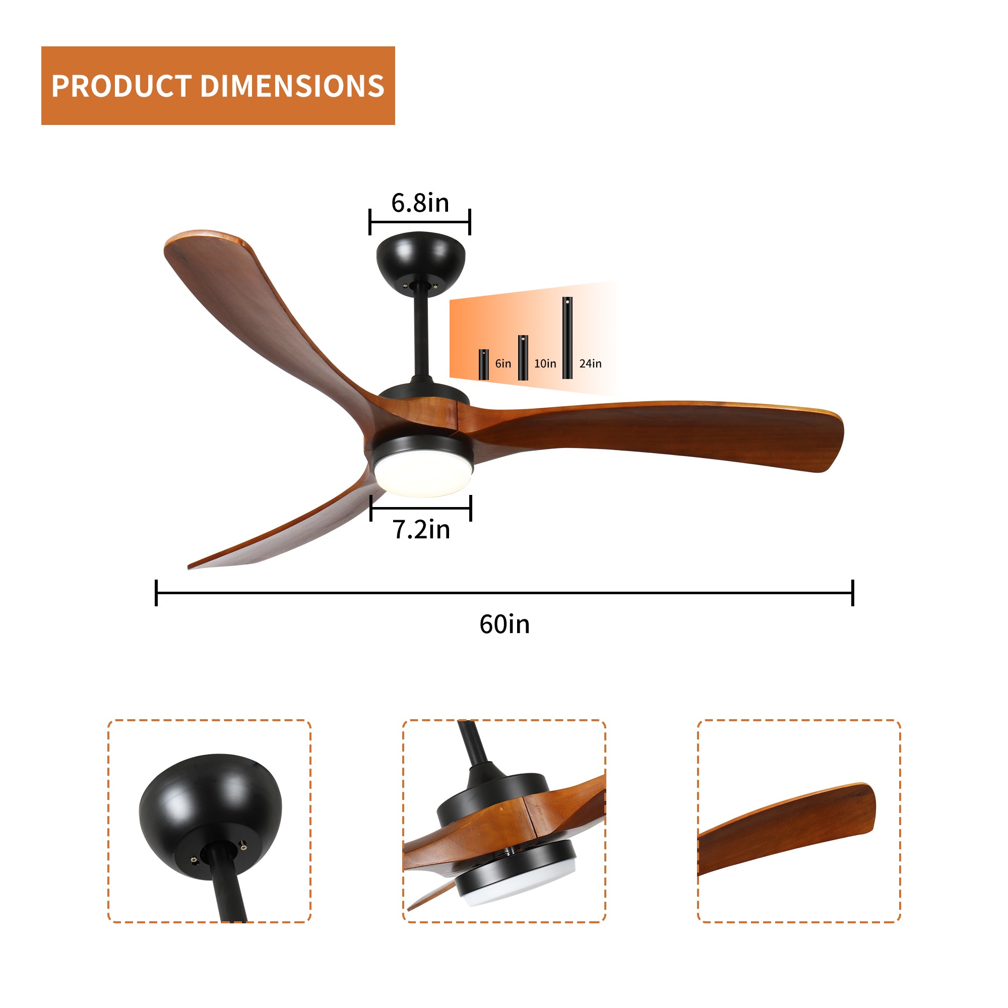 TriBlades | 60" | Walnut