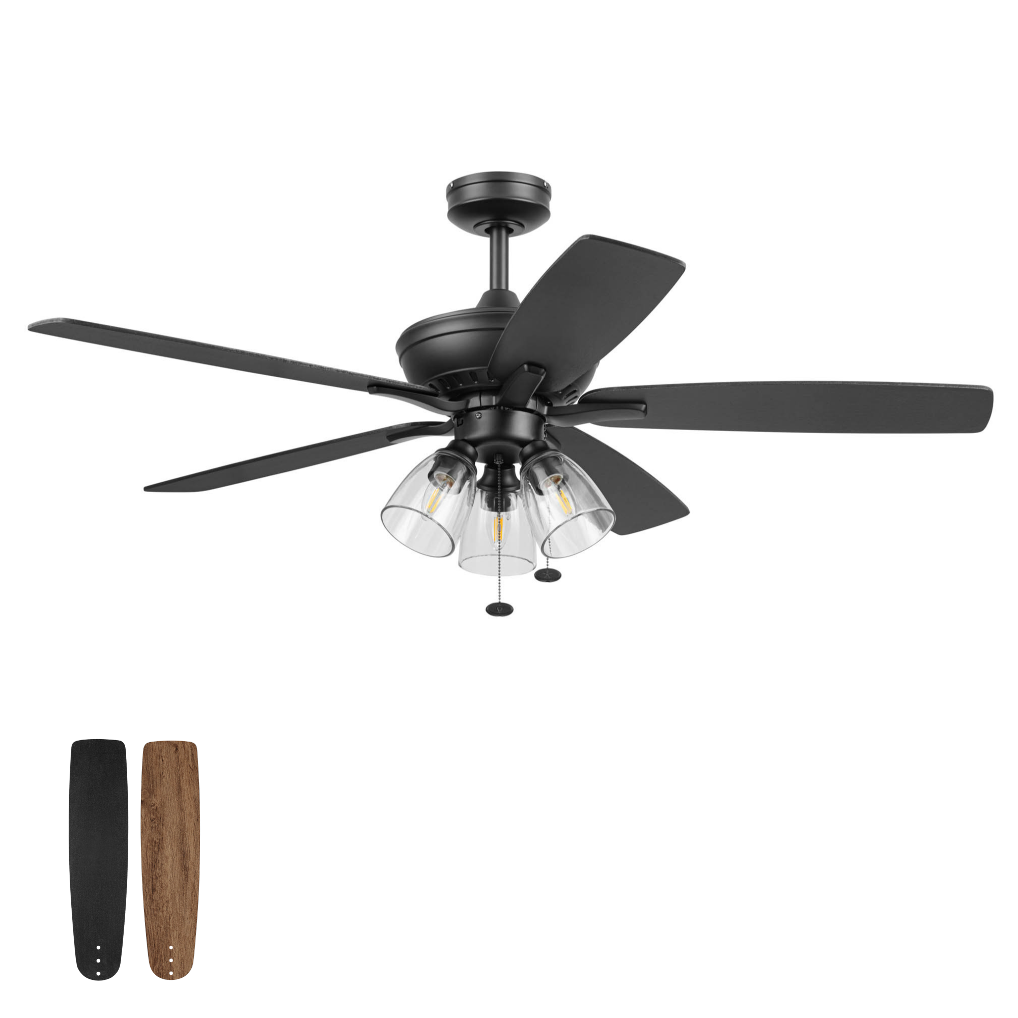 Matte Black Ceiling Fan – 52 Inch
