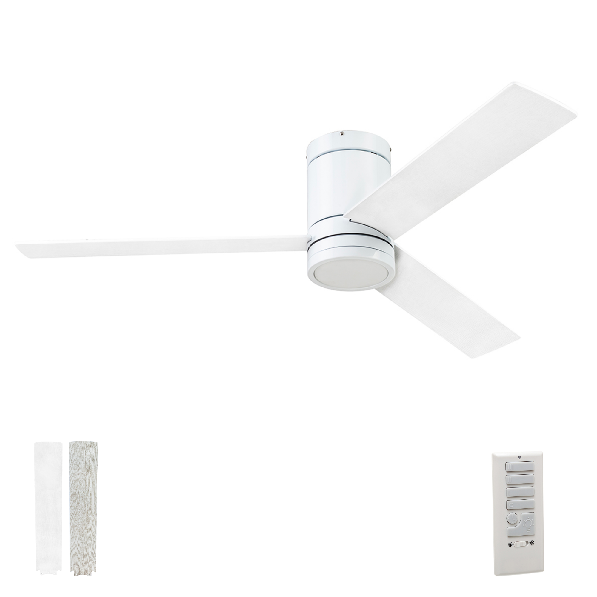 White Ceiling Fan & Remote – 52 Inch