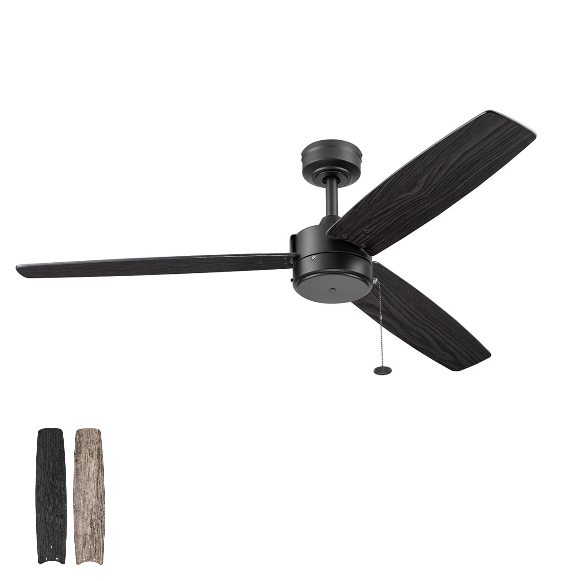 Matte Black Indoor/Outdoor Ceiling Fan – 52 Inch