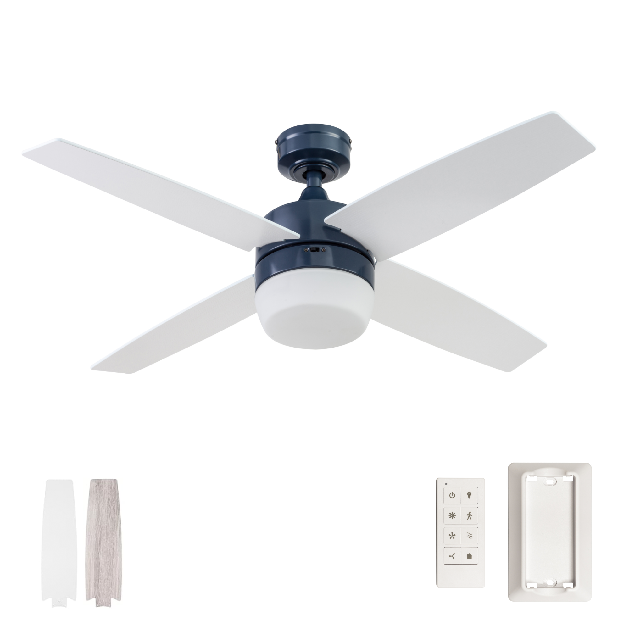 Sapphire Blue Ceiling Fan & Remote – 44 Inch