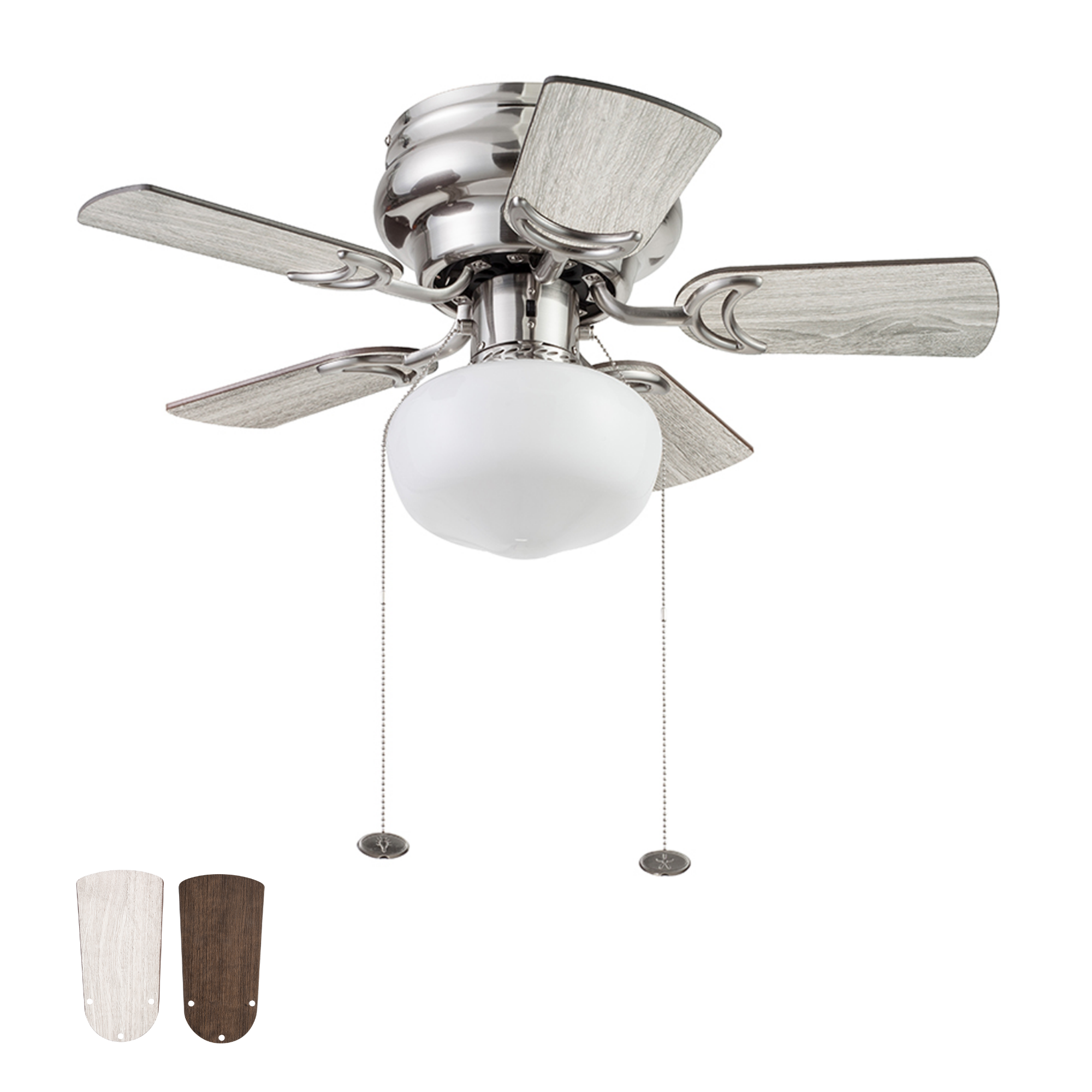 Brushed Nickel Ceiling Fan – 28 Inch