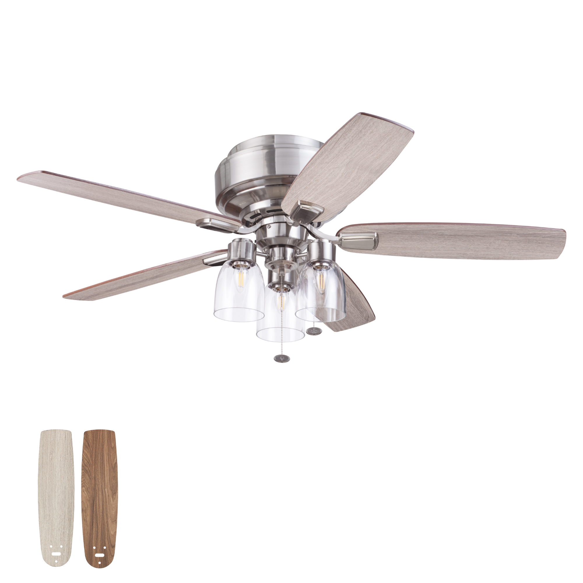 Brushed Nickel Ceiling Fan – 52 Inch