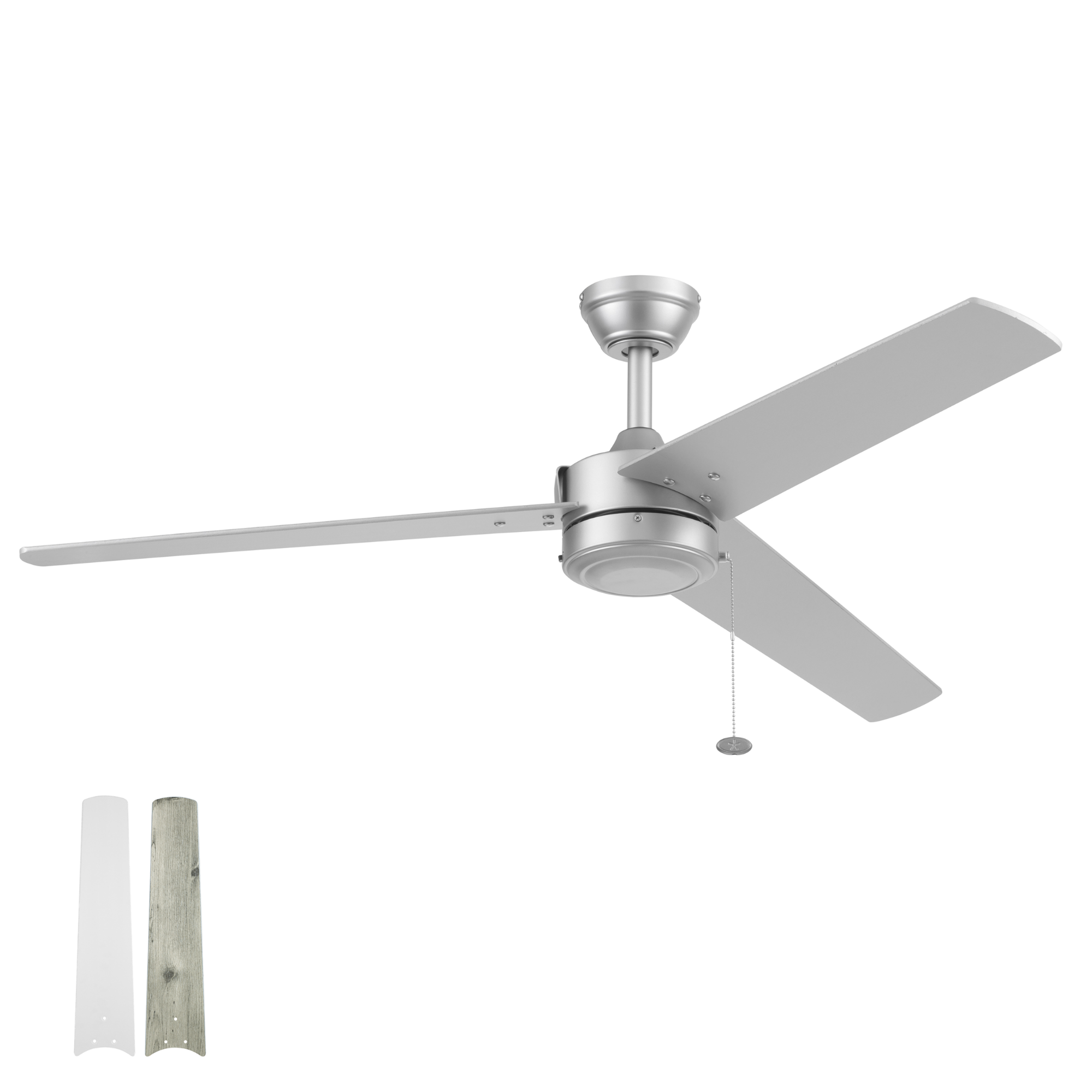 Brushed Nickel Indoor/Outdoor Ceiling Fan – 52 Inch