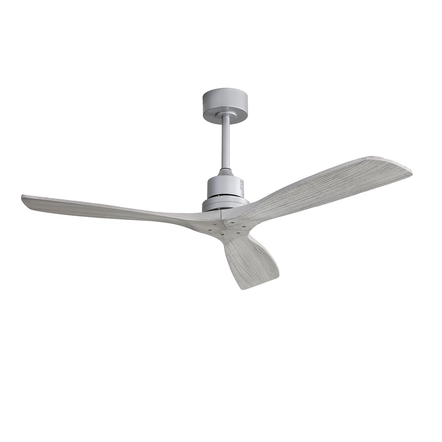 KempAura 52" Indoor Ceiling Fan — Silver Finish, Solid Wood Blades