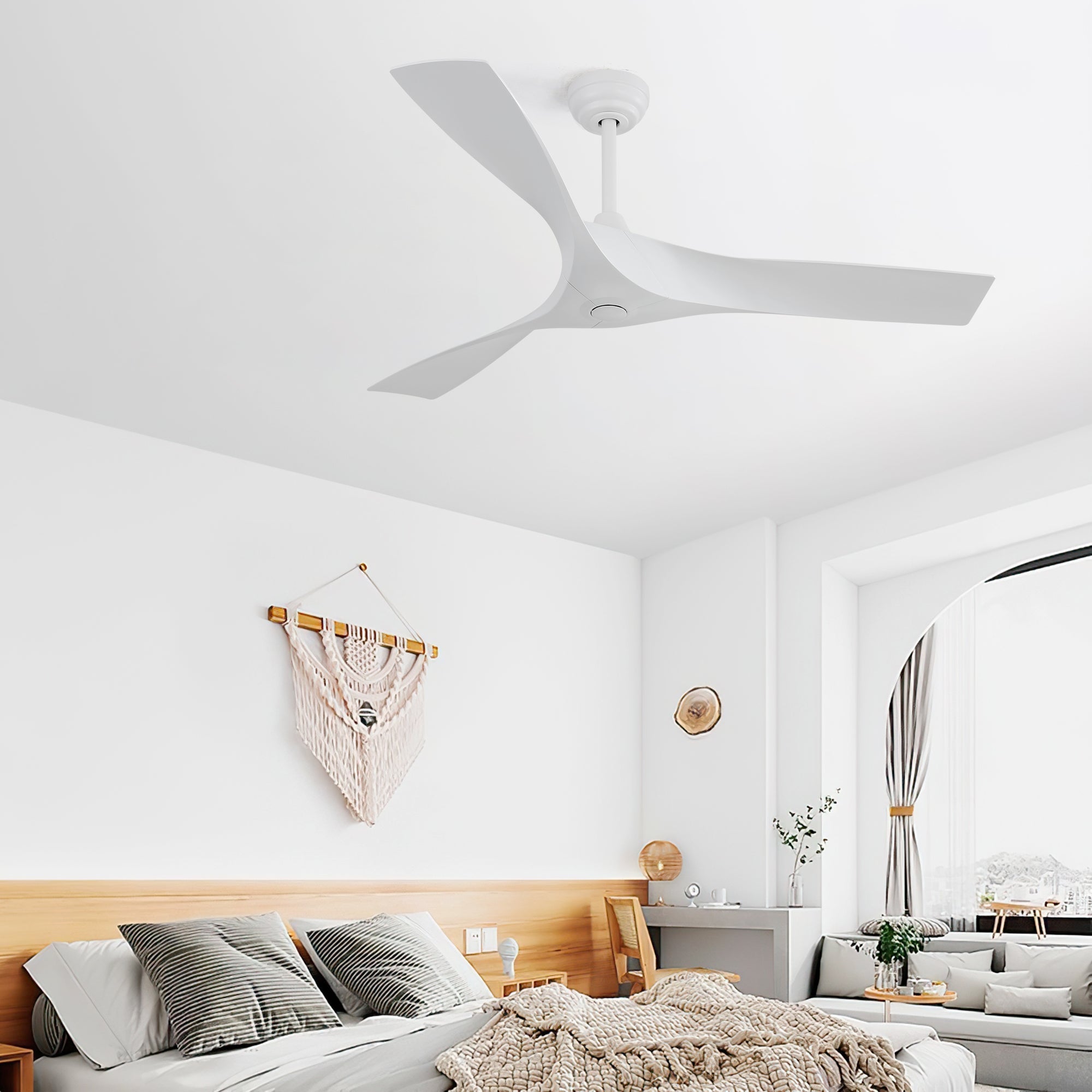 KempVista 52" Indoor & Outdoor Ceiling Fan in White — No Light