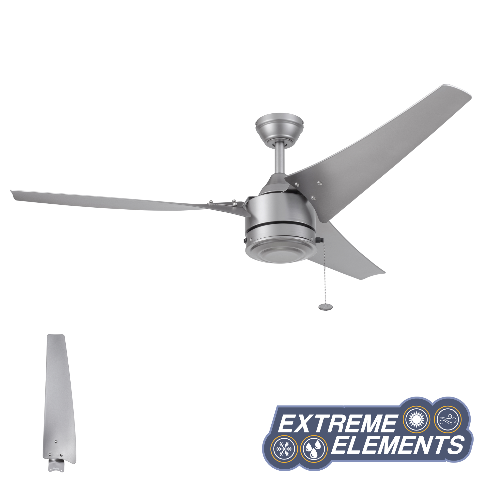 Silver Indoor/Outdoor Ceiling Fan – 56 Inch
