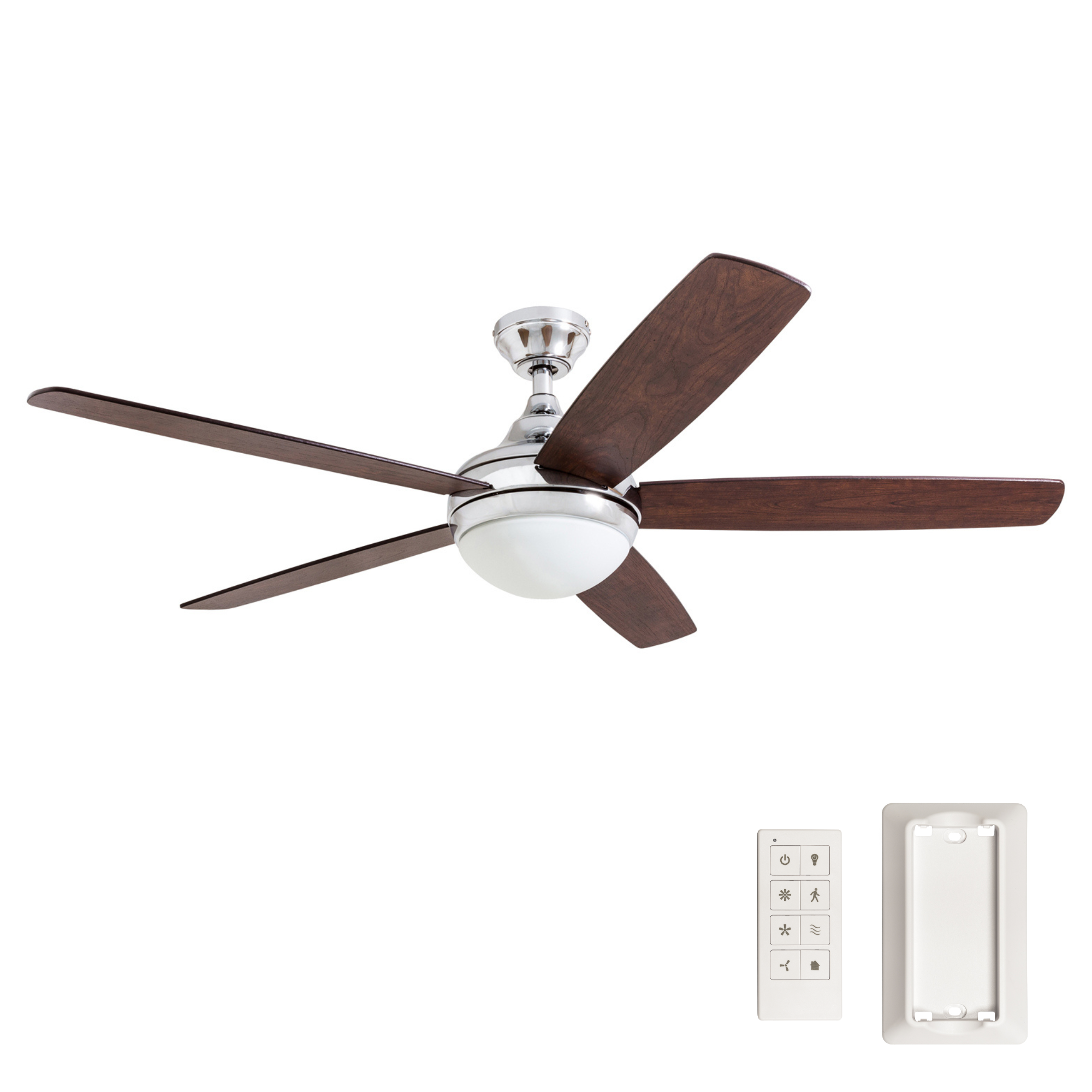 Chrome Ceiling Fan & Remote – 52 Inch