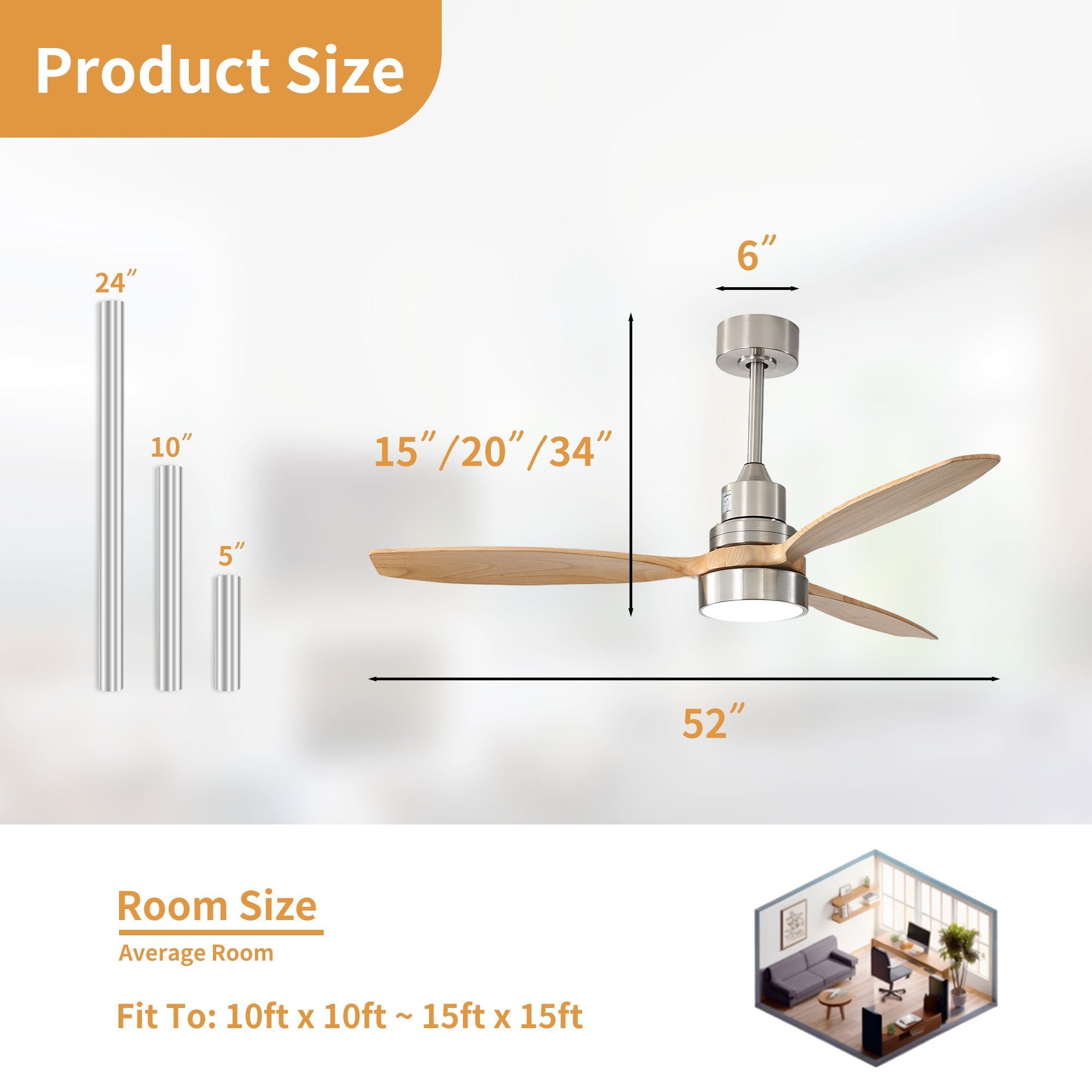 CozyAir | 52" | Brushed Nickel Oak