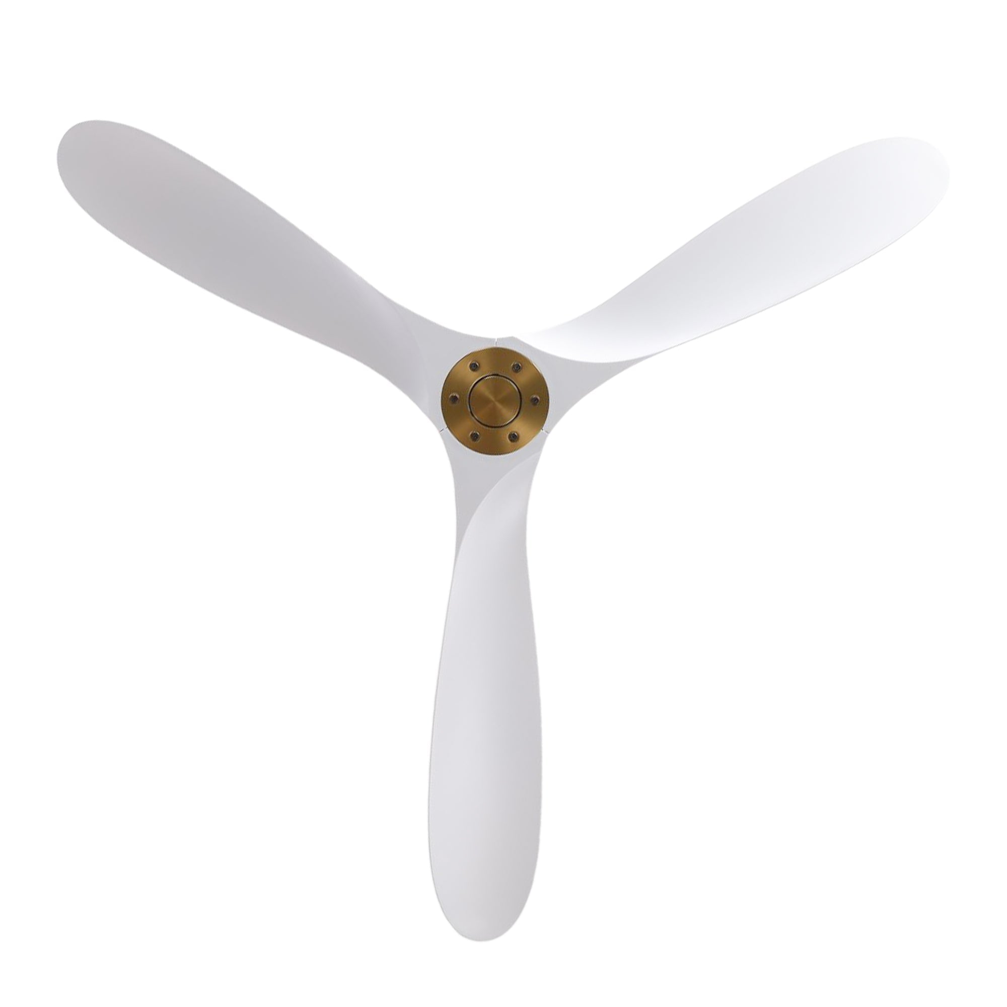 VistaWood 60" Indoor & Outdoor Ceiling Fan — White Blades, Gold Finish